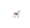 Horse with saddle and bridle, White Horse is galloping, moving horses Royalty Free Stock Photo